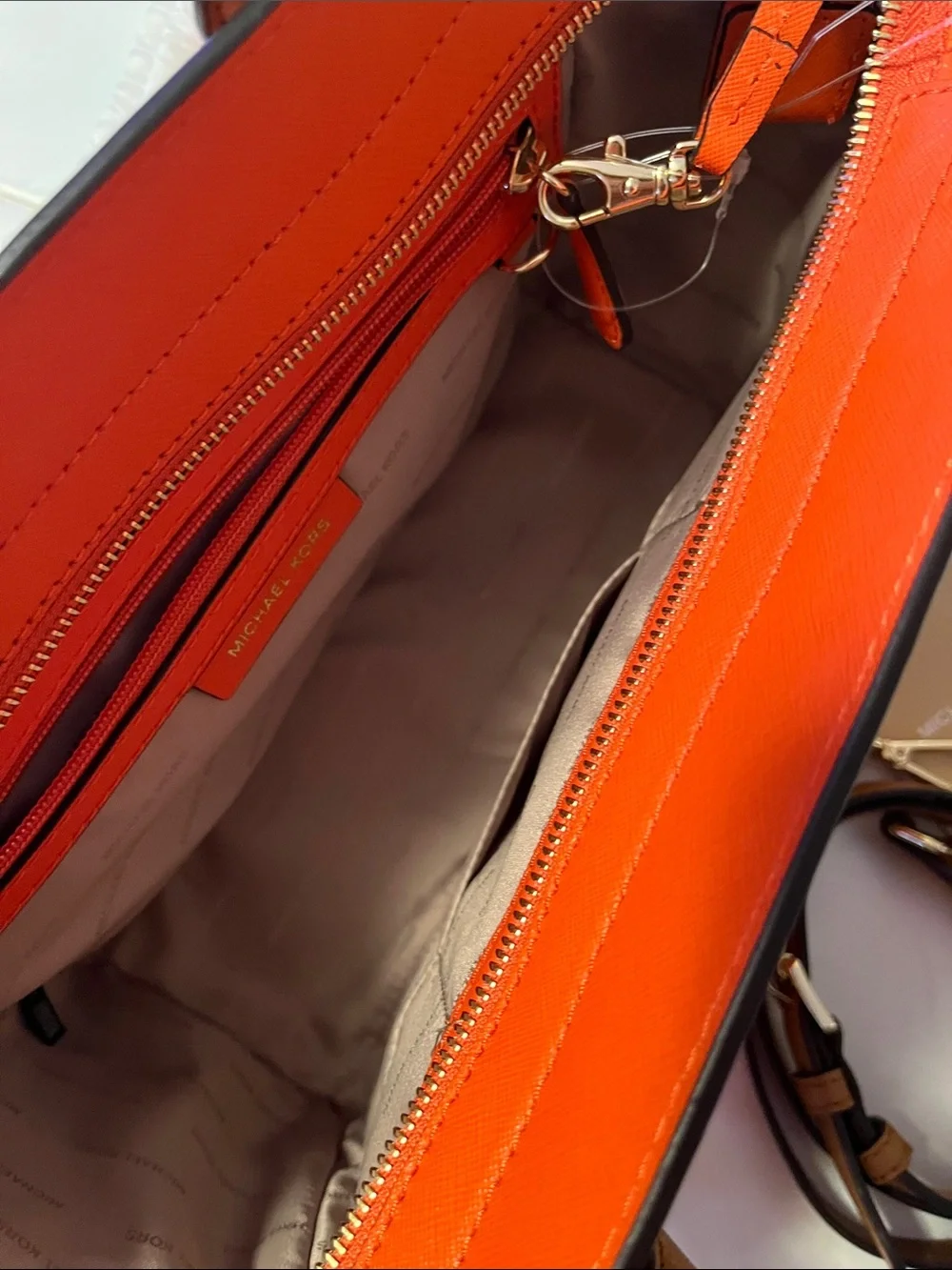 Michael Kors Orange Satchel Handbag w/Crossbody & Dust Bag NWT 11.5 x 9 x4